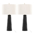 Kona - Contemporary Table Lamp (Set of 2) - Matte Black / Modern Brass / Natural - Furniture Home Direct