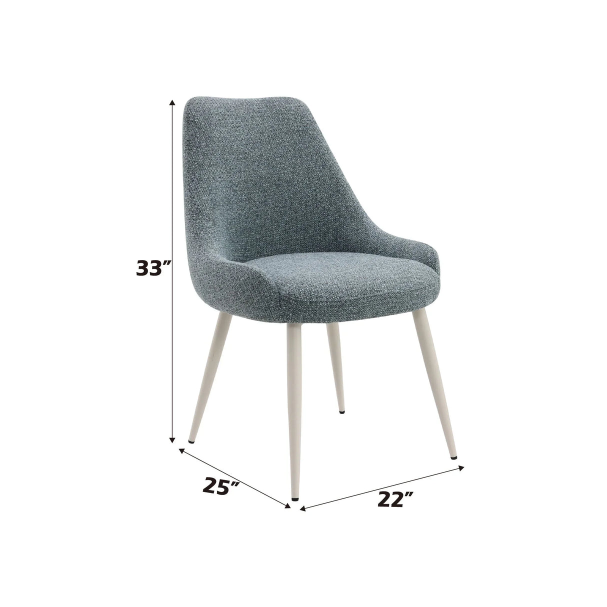 Laela - Boucle Bone Table Side Chair - Light Blue - Furniture Home Direct