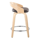 Grotto - Contemporary Fixed Height Counter Stool & Swivel, Round Footrest (Set of 2) - Furniture Home Direct