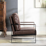 Classic Mid Century Modern Accent Chair With Durable Square Metal Frame, Armchair - Furniture Home Direct