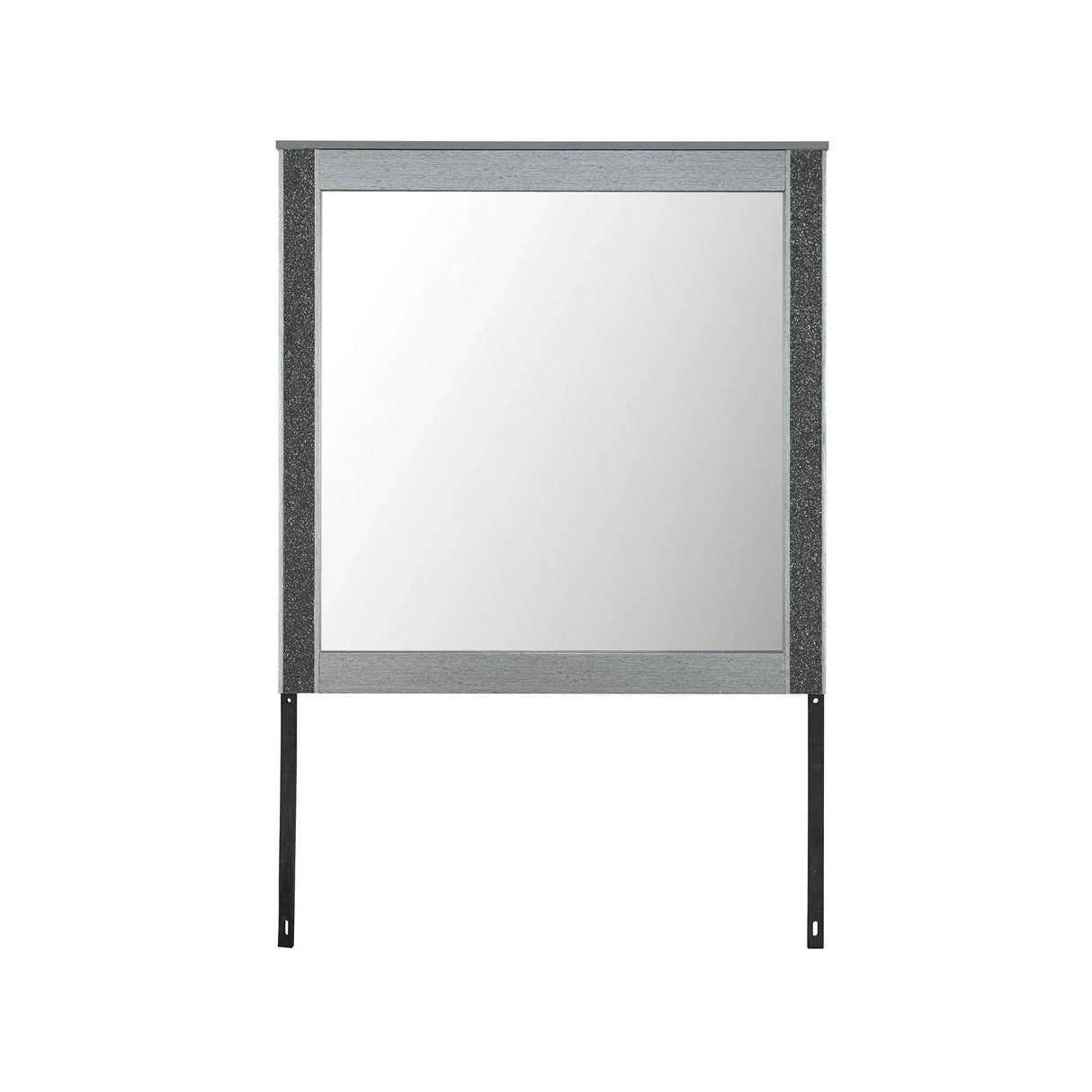 Lorenzo - Large Scale Mirror With Sleek Frame And Glittered Detailing - Silver - Furniture Home Direct