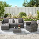 4 Piece Outdoor Sectional Set with Coffee Table - Furniture Home Direct