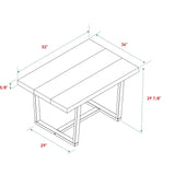 Rustic Metal And Solid Distressed Dining Table - Furniture Home Direct