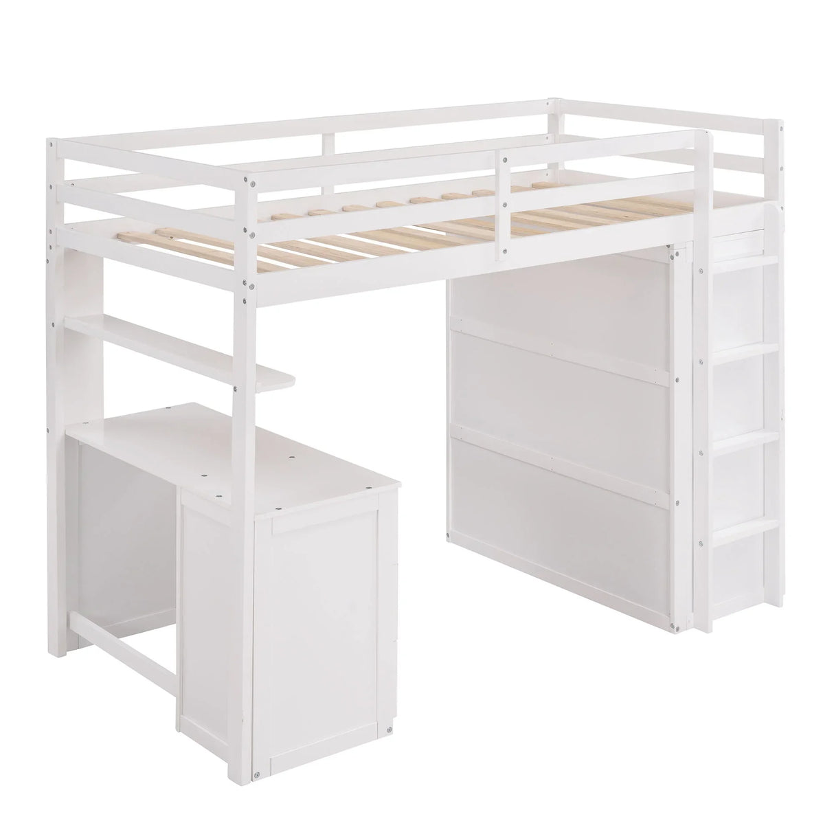 Loft Bed With Drawers, Desk, And Wardrobe - Furniture Home Direct