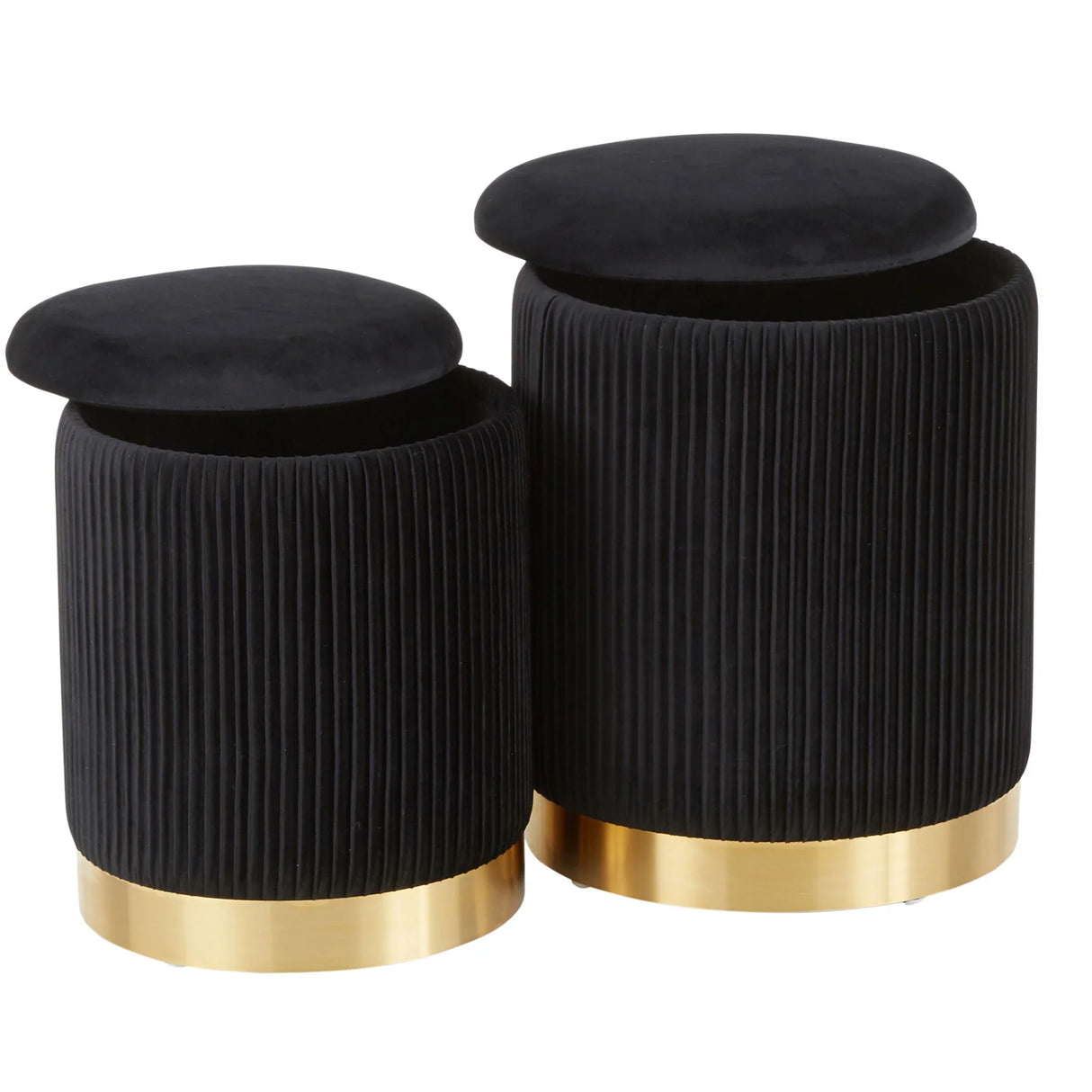Marla - Contemporary Nesting Pleated Ottoman Set - Furniture Home Direct