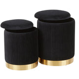 Marla - Contemporary Nesting Pleated Ottoman Set - Furniture Home Direct