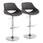 Fabrico - Contemporary Adjustable Bar Stool With Rounded T Footrest (Set of 2) - Furniture Home Direct