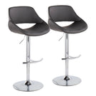 Fabrico - Contemporary Adjustable Bar Stool With Rounded T Footrest (Set of 2) - Furniture Home Direct