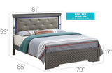 Bed With LED Light Accents Headboard - Furniture Home Direct