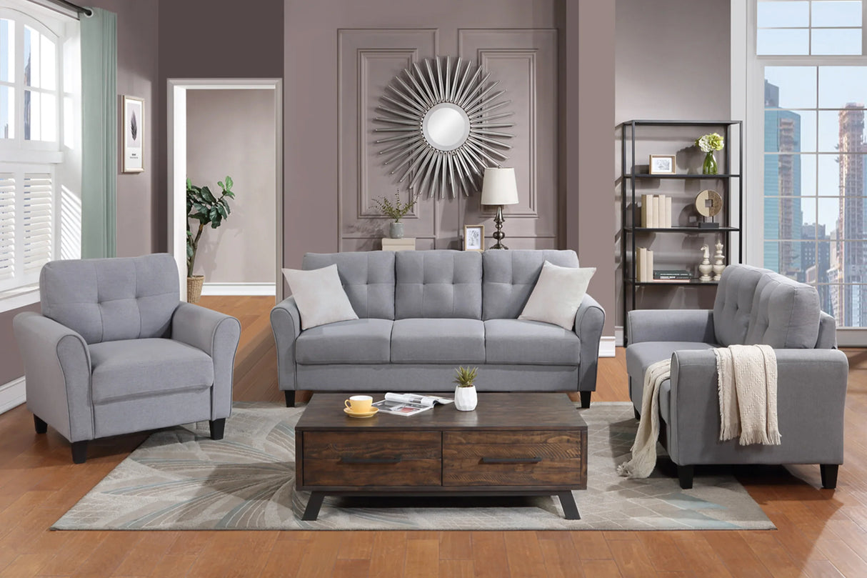 3 Piece Living Room Set Including Sofa, love Seat and Chair - Furniture Home Direct