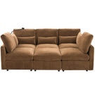 Modern Modular U-Shaped Sofa Bed With Movable Ottoman, USB Ports, Phone Holder - Furniture Home Direct