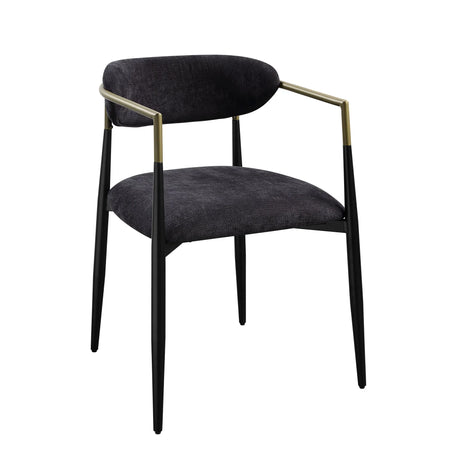 Jaramillo - Chenille Side Chair (Set of 2) - Black - Furniture Home Direct