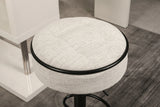 Counter Stool Round Linen Upholstered Seat Off White - Furniture Home Direct