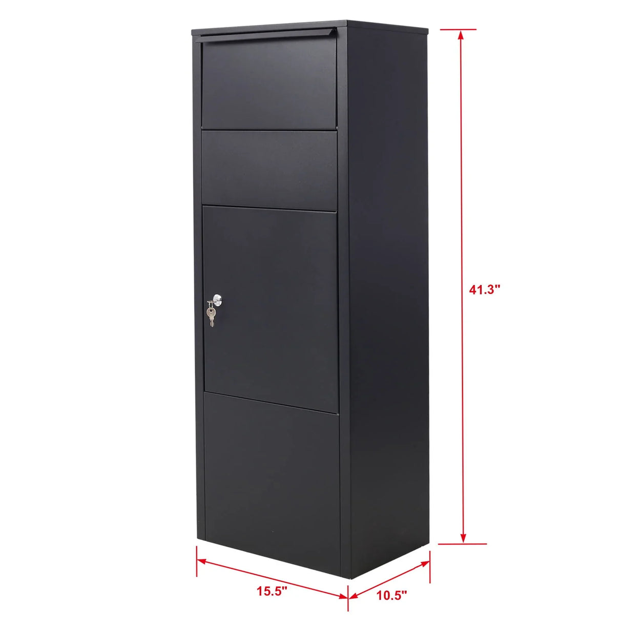 Large Package Delivery Parcel Mail Drop Box With Lockable Storage Compartment Heavy Duty Weatherproof For Express Mail Delivery For Home & Business Use - Black - Furniture Home Direct