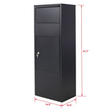 Large Package Delivery Parcel Mail Drop Box With Lockable Storage Compartment Heavy Duty Weatherproof For Express Mail Delivery For Home & Business Use - Black - Furniture Home Direct