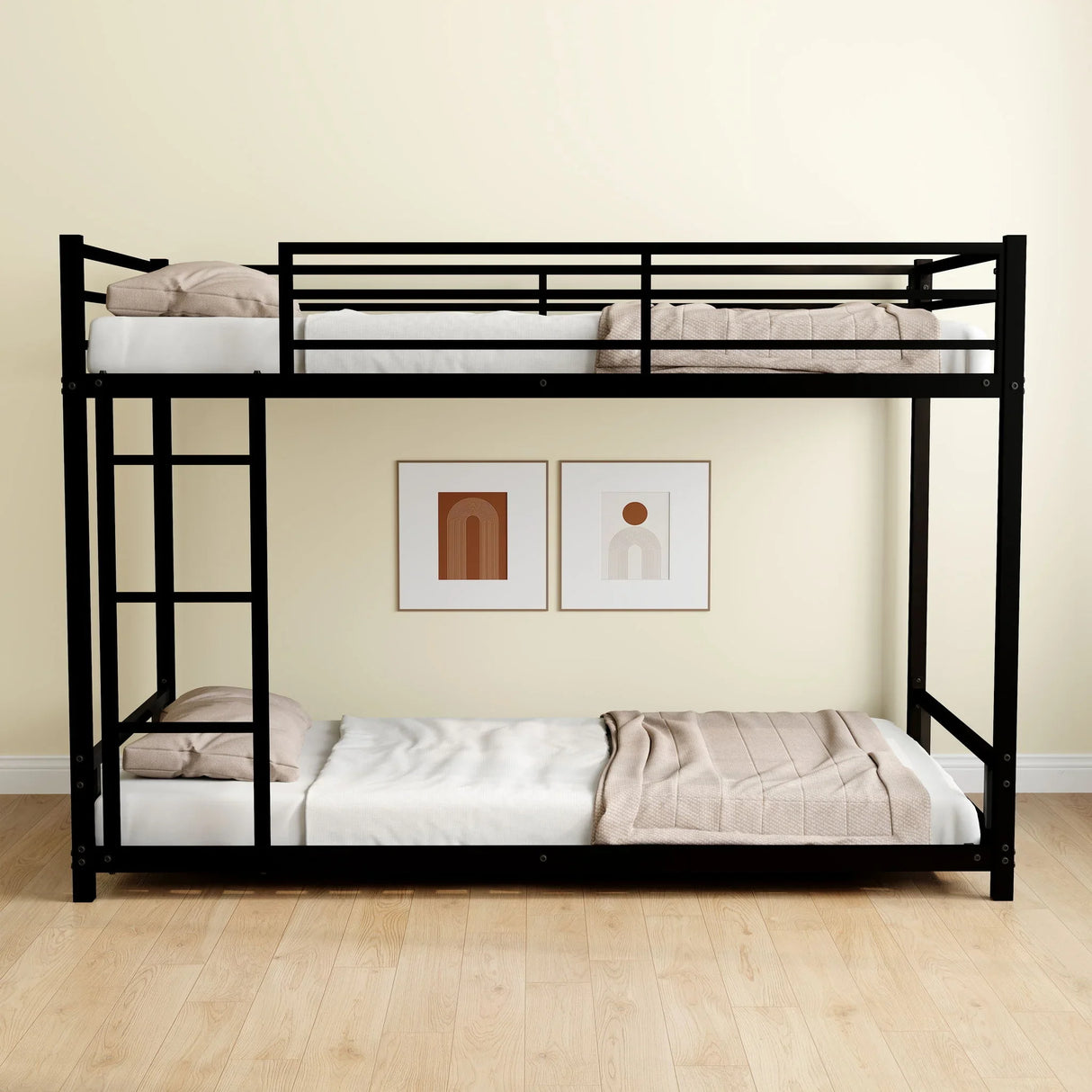 Bunk Bed With Noise Reduction And Safety Guardrail - Furniture Home Direct