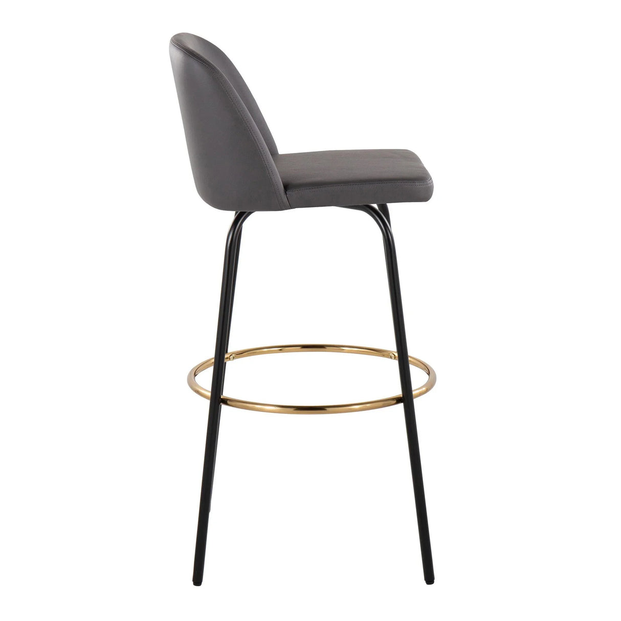 Toriano - Contemporary Fixed Height, Barstool With Swivel & Round Footrest (Set of 2) - Furniture Home Direct