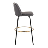 Toriano - Contemporary Fixed Height, Barstool With Swivel & Round Footrest (Set of 2) - Furniture Home Direct
