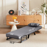 Convertible 5 In 1 Folding Chair Bed With Adjustable Backrest & Pillow Linen - Furniture Home Direct