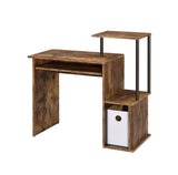 Lyphre - Computer Desk - Weathered Oak / Black - Furniture Home Direct