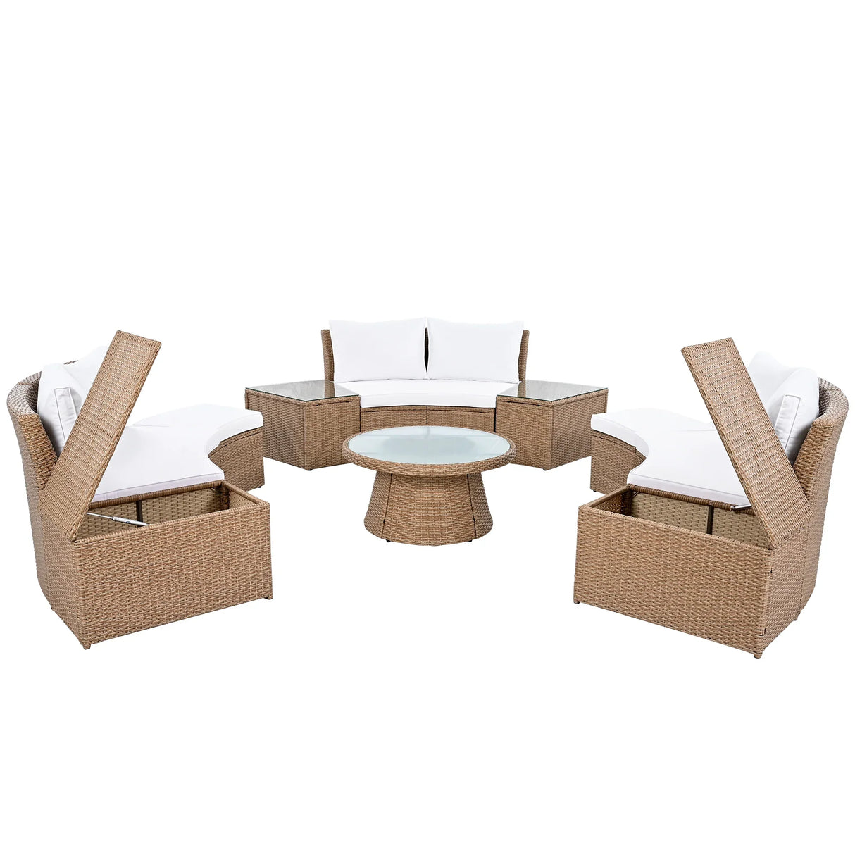 Semi-Circle Outdoor Sectional Set - Furniture Home Direct