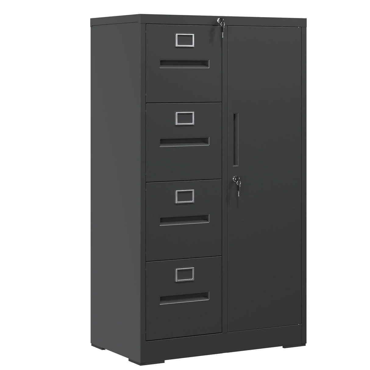 Metal Storage Vertical Filing Cabinet With Lock, 4 Drawers, 1 Door, Steel Construction, School / Office Use - Furniture Home Direct