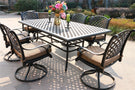 Rectangular 6 Person 85.83" Long Aluminum Dining Set With Cushions - Furniture Home Direct