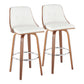Gianna - Mid Century Modern Fixed Height Barstool With Swivel With Round Footrest (Set of 2) - Furniture Home Direct