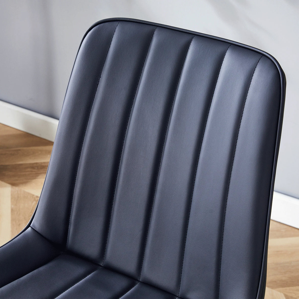 Dining Chairs With PU Leather Upholstery Metal Legs Black - Furniture Home Direct