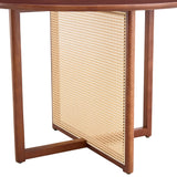 Dining Table Round Solid Wood Modern Rustic Style Walnut - Furniture Home Direct
