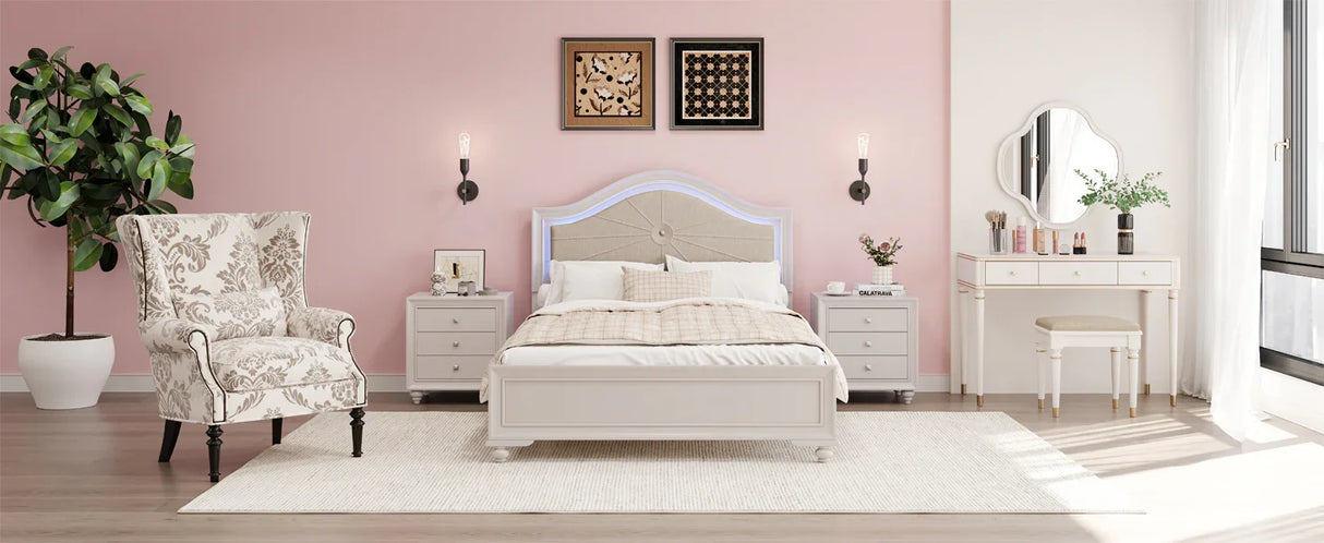3 Piece Queen Bedroom Set(Queen Bed and 2 Nightstands) - Furniture Home Direct
