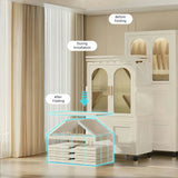 Folding Wardrobe Cabinet With Magnetic Doors, Wheels And Hangers - Furniture Home Direct