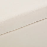 Upholstered Storage Ottoman With Nailhead Trim - Beige