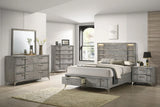 2 Drawer Night Bookmatched Veneers - Gray - Furniture Home Direct