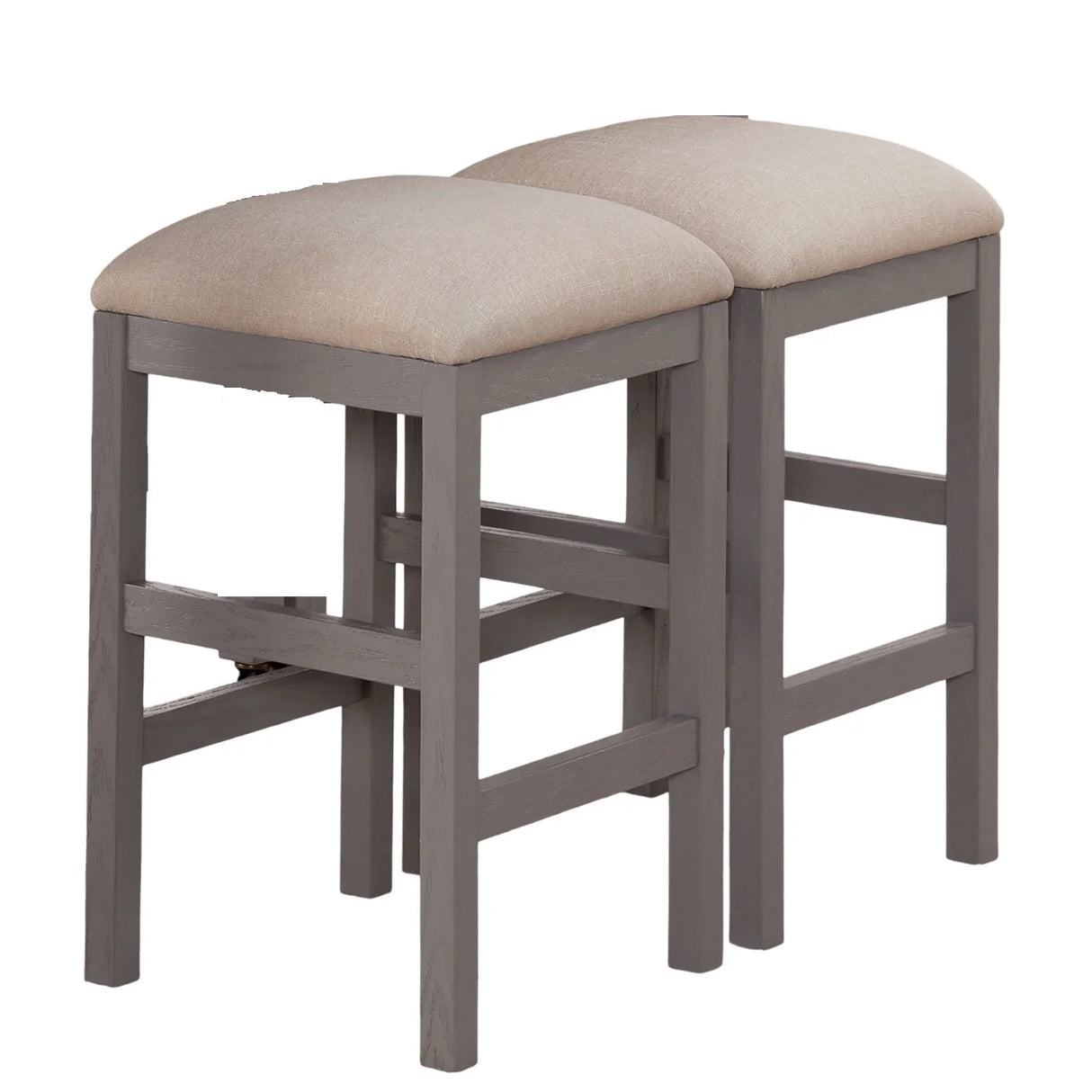 Counter Height Dining Island Set With Storage Stools Beige - Furniture Home Direct