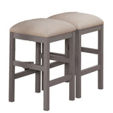 Counter Height Dining Island Set With Storage Stools Beige - Furniture Home Direct