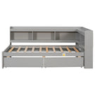 Twin Bed With L-Shaped Bookcases, Drawers - Furniture Home Direct