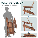 Adirondack Chairs Outdoor Folding Wooden Natural Brown - Furniture Home Direct