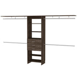Closet System With Drawers And Shelves In Dark Walnut - Furniture Home Direct