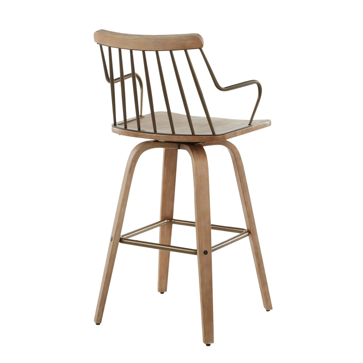 Preston - Farmhouse Counter Stool - White Washed / Antique Copper - Furniture Home Direct