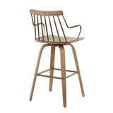 Preston - Farmhouse Counter Stool - White Washed / Antique Copper - Furniture Home Direct