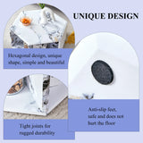 Coffee Table Set Hexagonal Marble Elegant Minimal White - Furniture Home Direct