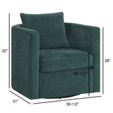 Sutton - Swivel Barrel Chair - Peacock - Furniture Home Direct