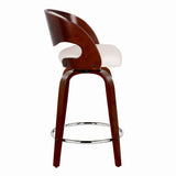 Pino - Mid Century Modern Fixed Height Barstool With Swivel With Round Footrest (Set of 2) - Furniture Home Direct