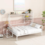 Daybed With Movable Desk, Grid, Shelves And Clothes Hanger - Furniture Home Direct