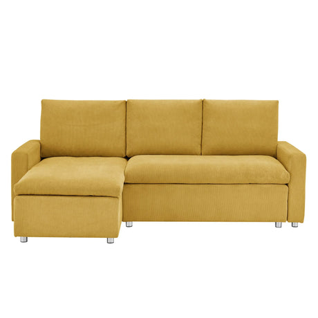 Convertible L Shaped Sleeper Sofa Bed With Reversible Chaise And Storage - Furniture Home Direct