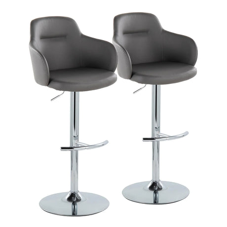 Boyne - Contemporary Adjustable Barstool With Swivel & Rounded T Footrest (Set of 2) - Furniture Home Direct