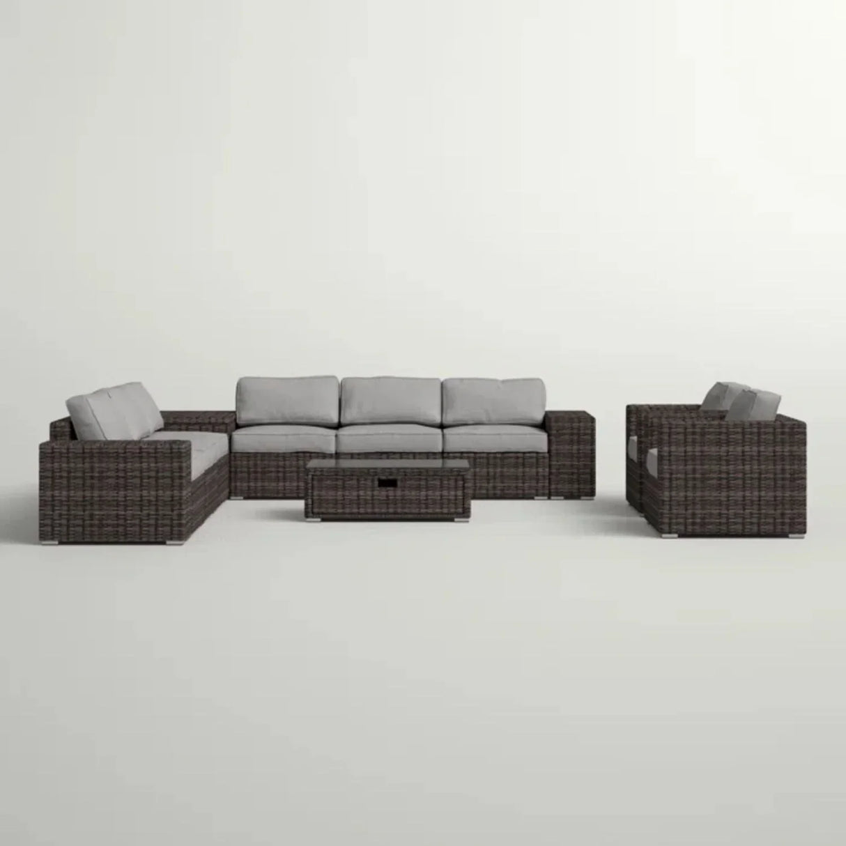 Stylish Rattan Wicker Person Seating Group With Premium Sunbrella Cushions Perfect For Outdoor Entertaining - Furniture Home Direct