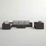 Stylish Rattan Wicker Person Seating Group With Premium Sunbrella Cushions Perfect For Outdoor Entertaining - Furniture Home Direct