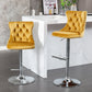 Swivel Velvet Barstools Adjusatble Seat Height From 25-33", Modern Upholstered Chrome Base Bar Stools With Backs Comfortable Tufted For Home Pub And Kitchen Island (Set of 2) - Furniture Home Direct
